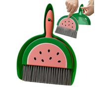 Children's Broom Dustpan Set, Fruit Little Housekeeping Helper Set, Cartoon Hand Broom Dustpan Set, Portable Small Dustpan Brush Combo for Car, Desk, Keyboard