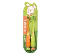Children's Brush, 2 Pack Carrot Shaped Children's Brushes - Supply For Age 3+ Gum Care Daily Use At Home And Travel