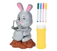 Children's Bubble Machine - Rabbit Blower with Music and Lights | Bubble Machine with DIY Painting Area for Parties, Outdoor, Birthday, Wedding, Party,
