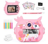 Children's Camera, Instant Camera, Digital Camera for Children with Printing Paper, 32G TF Card, 2.4 Inch Screen, 1080P Video Camera, Children, Instant Print, Christmas Gift for Children 3-12 Years