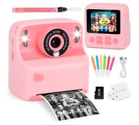 Children's Camera Instant Camera GuKKK Digital Camera for Children with Printing Paper 32G TF Card, 2.4 Inch Screen 1080P Video Camera Children Instant Print, Christmas Gift for Children 3-12 Years