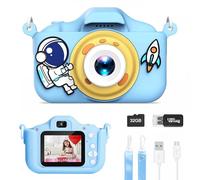 Children's Camera, Rechargeable Mini Camera Child Camcorder Gift Toy Girls Boys 3 to 10 Years, 1080p HD Video, 32G SD Card, Digital Cameras for Children Gift Toy Girls