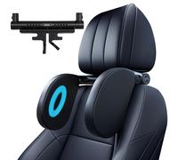 Children's Car Headrest, 180 Degree Adjustable, Breathable, Leather Neck Support, Car, Headrest, Car, Adults, Good for Sleeping on Long Travel, Black