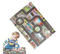 Children's Car Mat - Carpet City Game, Road Map | Educational Traffic, Washable Taps with Non-Slip Bottom for Toys, Playground Boys Girls Bedroom and Room
