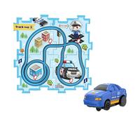 Children's Car Track Set for Play - Puzzle Racer for Kids DIY Toys and Slot Car Racing Ideal Imaginative Building and Interactive Learning Toys for Old Boy Puzzles for 3 Year Olds (Blue)