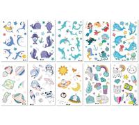 Children'S Cartoon Blue Night Light Tattoo Stickers Butterfly Shark Pirate Space Tattoo Cartoon Stickers 120 * 76mm A120