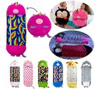 Children's Cartoon Sleeping Bag Kids Animal Soft Lazy Sleepsacks Baby Plush Doll Pillow Sleep Sack for Boys Girls Birthday Gift black ladybug