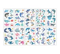 Children's cartoon tattoo stickers with a high-end feel, featuring dinosaurs, mermaids, animals, and space tattoos
