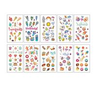 Children's cartoon tattoo stickers with a high-end feel, featuring dinosaurs, mermaids, animals, and space tattoos