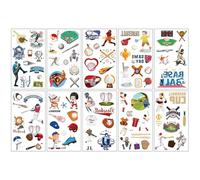 Children's cartoon tattoo stickers with a high-end feel, featuring dinosaurs, mermaids, animals, and space tattoos