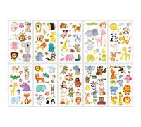 Children's cartoon tattoo stickers with a high-end feel, featuring dinosaurs, mermaids, animals, and space tattoos