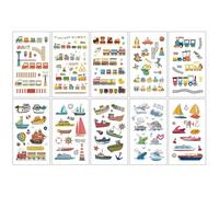 Children's cartoon tattoo stickers with a high-end feel, featuring dinosaurs, mermaids, animals, and space tattoos
