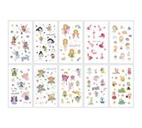 Children's cartoon tattoo stickers with a high-end feel, featuring dinosaurs, mermaids, animals, and space tattoos