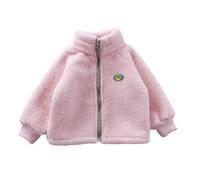 Children's Cashm Wool Jacket Plus Velvet Men's and Women's Same Winter Winter Jackets for Boys (3-4 Years) Pink