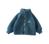 Children's Cashm Wool Jacket Plus Velvet Men's and Women's Same Winter Winter Jackets for Boys (Blue, 18-24 Months)