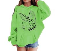 Children's Casual Hooded Sweatshirt for Boys and Girls with Fashionable Pockets and Decorative Zippers Made of Fleece Material, Suitable for Children from 3 to 12 Sweatshirt Girls 92, Green, 4-5 Jahre