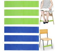 Children's Chair Bands 6 Pieces, for Classroom Chairs, Focuse Calm, Bouncy Stress Relief, Elastic Bands in Blue and Green Rubber