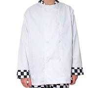 Children's chef jackets kithchen cooking fun in various sizes and colours (7-9yrs, Black Check Cuff)