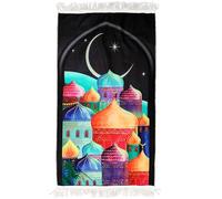 Childrens Child Kids Cartoon Prayer Mat Rug Prayer Learning Eid Ramadan Umrah Hajj (Colourful Mosque)