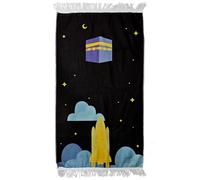 Childrens Child Kids Cartoon Prayer Mat Rug Prayer Learning Eid Ramadan Umrah Hajj (Rocket Kaaba)