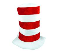 Childrens Childs Red White Tall Hat Book Day Fancy Dress Cat Theme