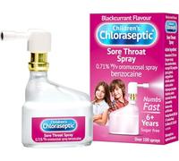 Children's Chloraseptic Anaesthetic Sore Throat Spray, Blackcurrant Flavour, Fast Acting Relief for Sore Throat Pain, 15 ml