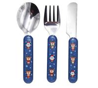 Children's Christmas Cutlery Set Tableware 3 Piece Santa and Reindeer