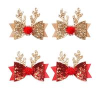 Children's Christmas Hair Clip Cartoon Antlers Hair Pins Holiday Hair Accessories For Girls Festive Hairwear