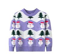 Children's Christmas Jumper, Funny, Christmas Jumper, Children's Knitted, Christmas Sweater with Snowman Print, Long Sleeves, Christmas Jumper, Cotton Christmas Sweatshirt, Knitted Jumper, Christmas