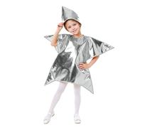 Children's Christmas Star Costume | Gold Glitter Fancy Dress Outfit for Nativity Plays, School Productions & Festive Parties, Complete Set for Boys & Girls Ages 4-5, 6-7, 8-9 Years