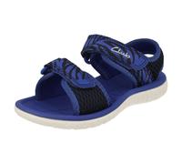 Childrens Clarks Casual Hook & Loop Textile Summer Sandals Surfing Tide K