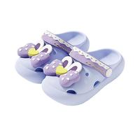 Children's Clogs, Cute Decorated with 3D Rabbit Motif, Lightweight Sandals with Adjustable Heel Strap, Happy Bathing Shoes for Summer and Playground, style_q01 blue, 9/10 UK Child