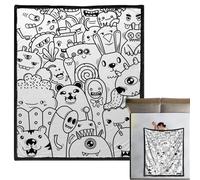 Children's Colouring Blanket - 150 x 127 cm Polyester, 1 Piece | Large DIY Reusable Drawing Blanket, Creative and Crafts for Children, Teens and Adults, Educational Activities