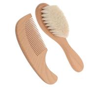 Children's Comb Set, Soft Bristles Ergonomic Wooden Handle - Hair Care Brush with Comb Included, for Shower Routine Bathroom Home Travel Kindergarten Morning and Night