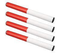 Children's Comfortable Red and White PVC Baton for Running Relay, 4pcs for Track and Field Competitions, 12.2x1.2in