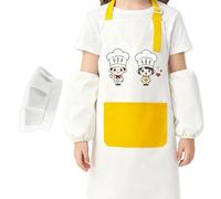 Children's Cooking Apron - Adjustable Painting Apron | Painting Apron | For Girls Aged 2 to 12 Years for Baking Cooking in the Classroom at Home Garden and in the, White, Siehe Beschreibung