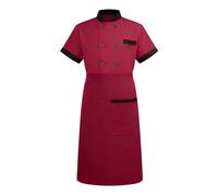 Children's Cooking Costumes for Preschool Performances, Role Play, Professional Junior Chef Fancy Dress (Red, 4-5 Years)