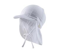 Children's cotton baseball cap with neck cover Sterntaler unicolore Blanc 51/53 cm