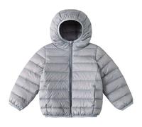 Children's Cotton Clothes Light and Thin Down Jackets for Children Solid Color Down Hooded Jacket for Boys Girls Costs (Light Blue, 13-14 Years)