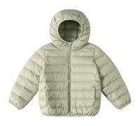 Children's Cotton Clothes Light and Thin Down Jackets for Children Solid Color Down Hooded Jacket for Boys Girls (Light Green, 3-4 Years)