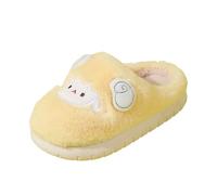 Children's Cotton Slippers Winter Cute Plush Kids Home Warm Non Thick Bottom Winter Floor Slippers Girls Slippers Girls Booties Slippers (Yellow, 13.5 Big Kids)