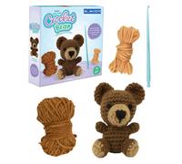 Childrens Crochet Craft Kit Animal Figures for Kids DIY Small Crochet Animal Toy Set with Colourful Yarn Beginner Creative Craft Activity Set for Educational Gift