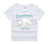 Children's Cute Puppy Printing Short-Sleeved T-Shirt, Boys and Girls New Summer Cotton Short-Sleeved Kawaii Dog,White,140cm