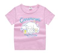 Children's Cute Puppy Printing Short-Sleeved T-Shirt, Boys and Girls New Summer Cotton Short-Sleeved Kawaii Dog,Pink,110cm