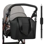 Children's Day Bag for Mother, PU Leather Single Shoulder Waterproof, Capacity Mom Bag Bottle Holder Mum Bag with Shoulder Strap, Blacks, Verwijzen naar de beschrijving