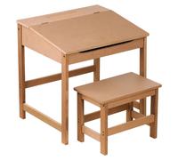 Children'S Desk And Stool Natural Sturdy MDF Suitable For Kids Room