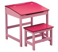 Children'S Desk And Stool Pink Sturdy MDF Suitable For Kids Room