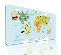 Children's Desk Mat, Wipe-Clean, 70 x 40 cm, Desk Mat & Table Mat, Desk Mat & Mat, Robust Painting Mat, Desk Underlay Mat (Children's World Map)