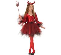 Children's Devil Costume 3PCS Kids Red Devil Costume Set Include Devil Horns Headband, Devil Fork and Tutu Skirt Halloween Outfit for Halloween Christmas Party Fancy Dress Cosplay 2025 New