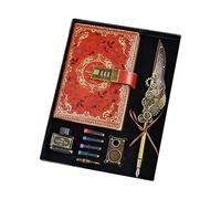 Children's Diary with Lock Diary Vintage Notebook with Closure Secret with Combination and Umbrella Sets Children's Notebook Daily with Umbrella Gift Set PU Leather with Combination